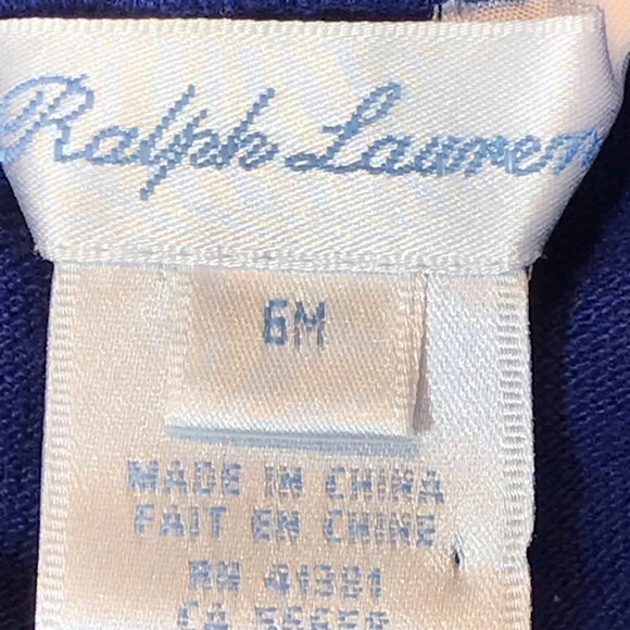 RALPH LAUREN POLO 2PC SET SIZE 6M ROYAL BLUE/YELLOW - Picture 6 of 13